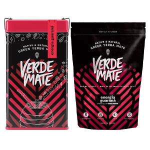 Yerba Mate Set: Verde Mate Energía Guaraná 2x500g + Yerbera