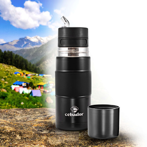 Yerbomos X ALL IN ONE - 450ml - Mate cup, thermos and bombilla in one (black)