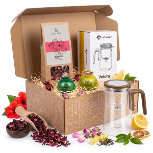 Gift Set Mary Rose: Dried Flowers + Tea Bombs + Teapot