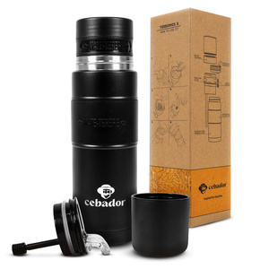 Yerbomos XL ALL IN ONE - 750ml - Mate cup, thermos and bombilla in one (black)