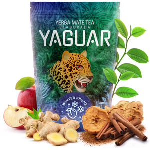 Christmas Gift Set Yerba Mate Yaguar Winter Prune 500g + Gourd and Bombilla