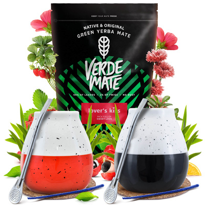 Yerba Mate Set for Couple Verde Mate 400g 0,4kg 2x Calabash + 2x Bombilla