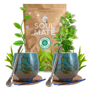 Yerba Mate Set Soul Mate 500g 0.5kg 2x Calabash + 2x Bombilla