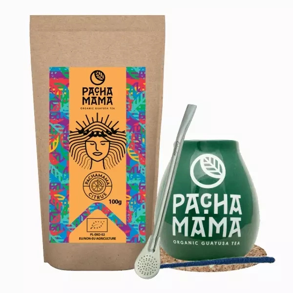Set Guayusa Pachamama Citrus 100g + Calabash + Bombilla