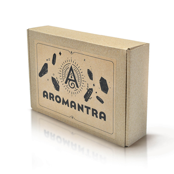 Set of natural stones, crystals and incenses - esotericism, yoga, meditation