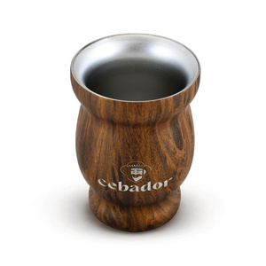 TermoMate Cebador – thermal cup for yerba mate – 190 ml (wood colour)