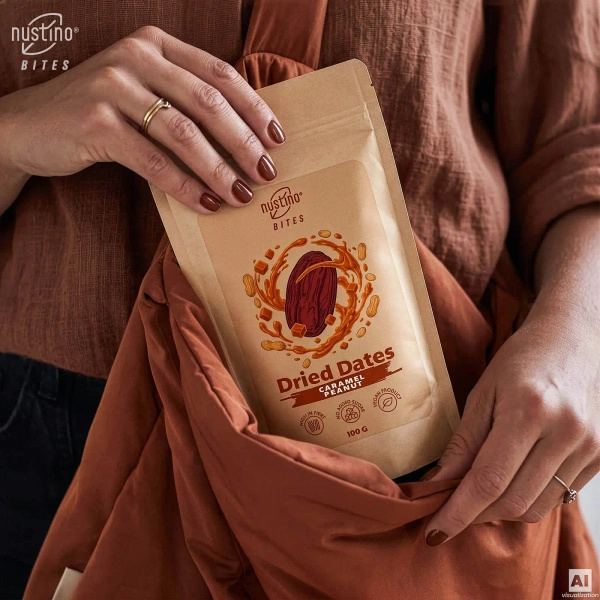 Nustino Bites – Dried Dates – Caramel Peanut 100g