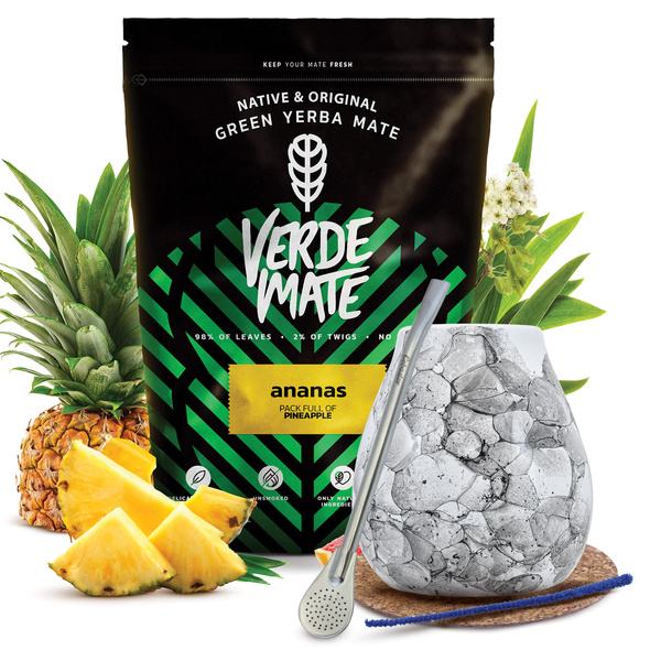 Yerba Mate Set Verde Mate 500g 0.5kg Calabash + Bombilla