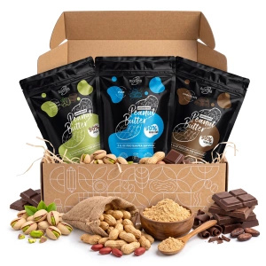 Powdered Peanut Butter Gift Set Nustino: Pure + Chocolate + Pistachio & Chocolate 3x400g