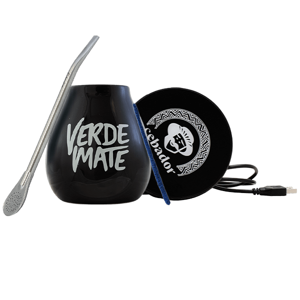 Yerba Mate Accessories Set: USB cup warmer + Calabash + Bombilla
