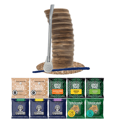 Yerba Mate Set 10x50g Calabash + Bombilla