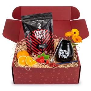 Christmas Gift Set Yerba Mate Verde Mate Energía Guaraná 500g + Gourd and Bombilla