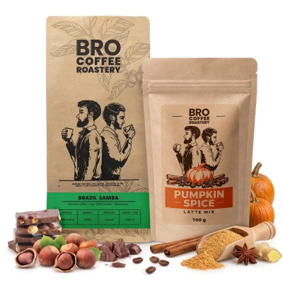 Set for Pumpkin Spice Latte: Coffee Bro Coffee Roastery Brazil Samba 1kg + Pumpkin Spice Latte Mix 100g