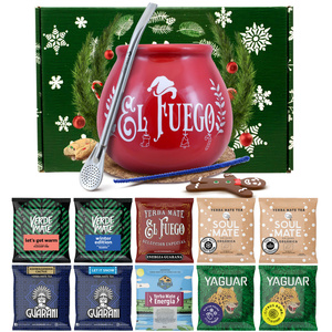 Winter Gift Set Yerba Mate 10x50g Mate Gourd + Bombilla