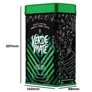 Yerbera – Tin can + Verde Mate Green Naranja Tropico 0.5kg 