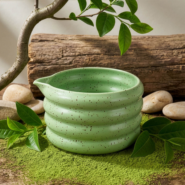 Matchawan – Ceramic Matcha Bowl with Spout – Midori