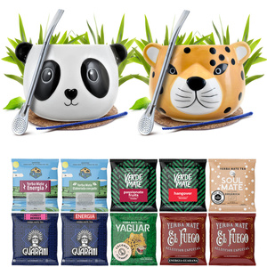 Yerba Mate Set FOR TWO Calabash Bombilla