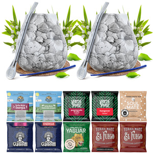 Yerba Mate Set FOR TWO Calabash Bombilla