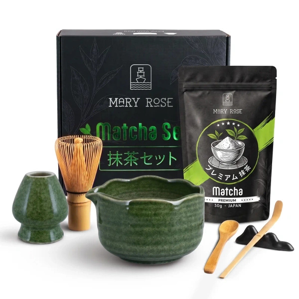 Gift Set: Japanese Premium Matcha + matchawan + Bamboo Accessories