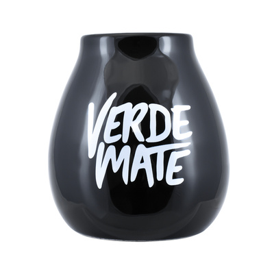 Ceramic Mate Gourd with Verde Mate Logo (Black) 350ml