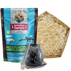 Yerba Mate Gift Set: Rio Parana Energia 500g + Mate Gourd + Bombilla