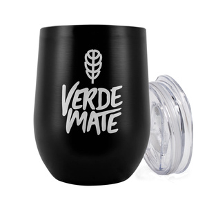 TermoLid – thermal mate cup with a lid – Verde Mate (black) – 350 ml
