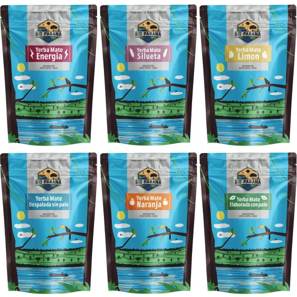 Set of Yerba Mate Rio Parana various types 6x500g