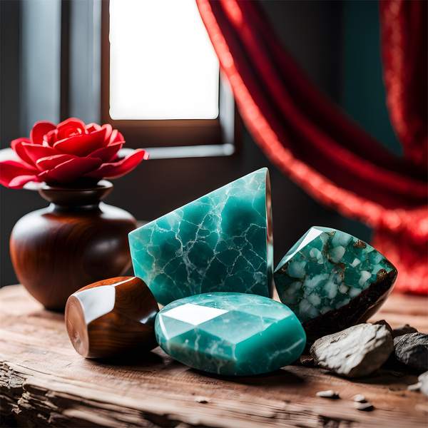 Set of natural stones and crystals - esotericism, yoga, meditation