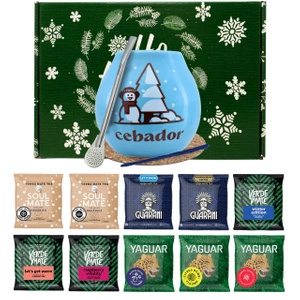 Winter Gift Set Yerba Mate 10x50g Mate Gourd + Bombilla