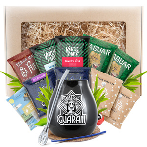 Yerba Mate Gift Set 10x50g 500g Calabash + Bombilla