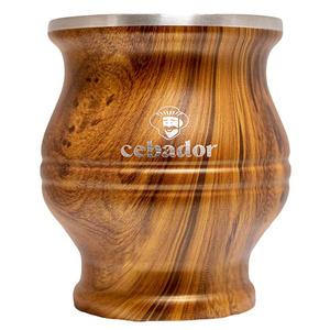 TermoColador - mate cup + strainer + bombilla - wood colour