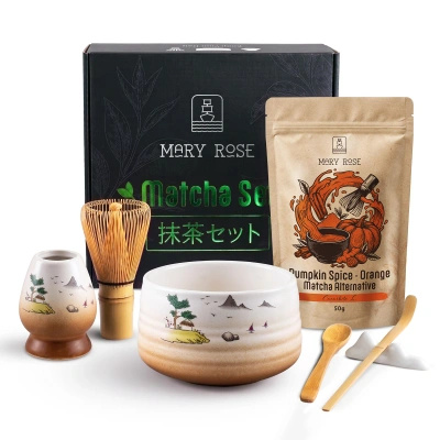 Gift Set for Preparing Orange Matcha