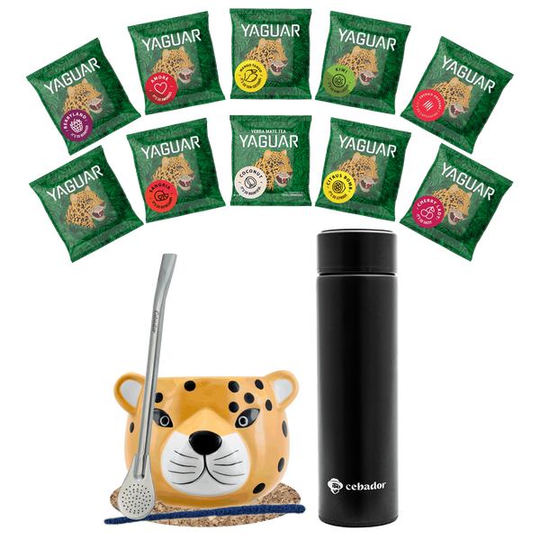 Yerba Mate starter set 500g Mate Gourd 10x50g thermos