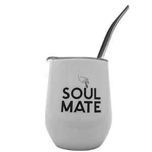 TermoLid – thermal mate cup with a lid – Soul Mate (white) – 350 ml