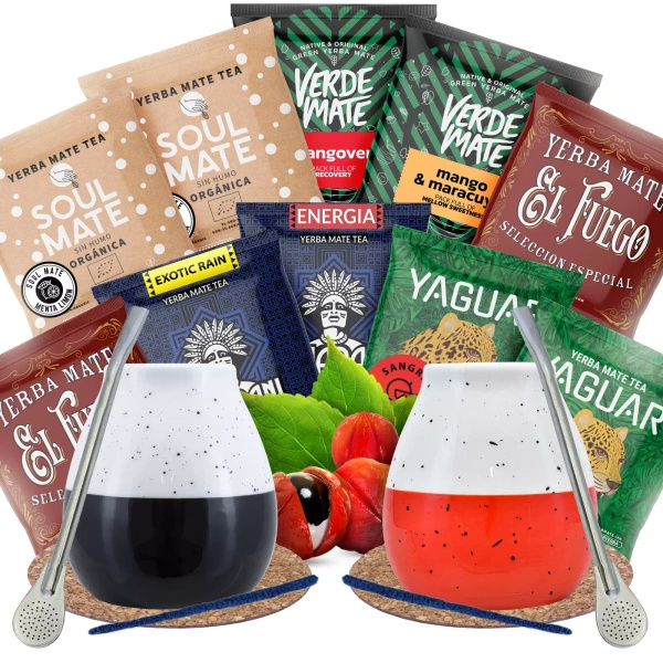 Yerba Mate set for two Bombilla Matero 500g