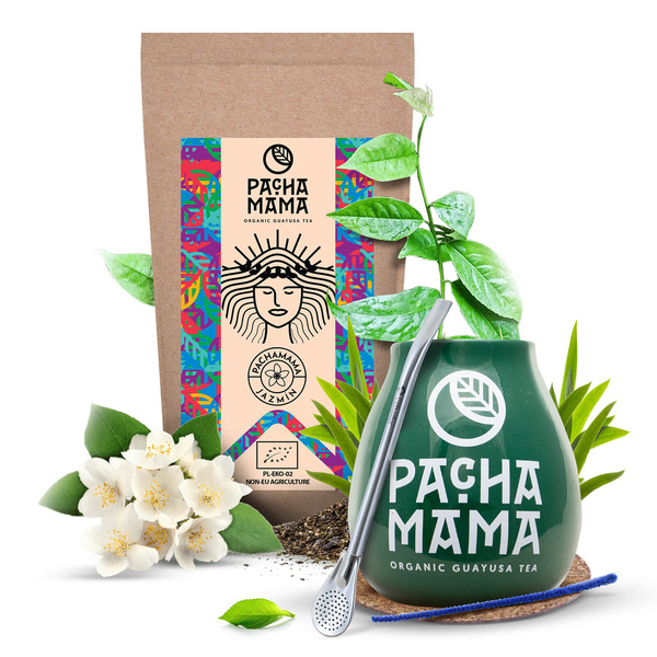 Set Guayusa Pachamama Jazmín 100g + Calabash + Bombilla