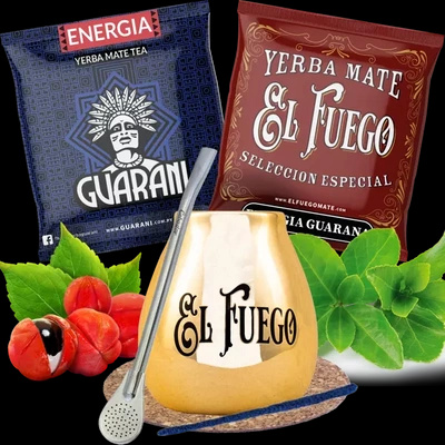 Set Yerba Mate Guarana BIG Tykva Bombilla strong