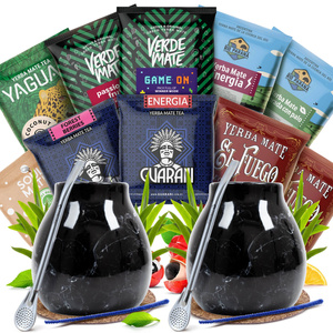 Yerba Mate Set for Two: 10x50g samples + 2x Calabash + 2x Bombilla
