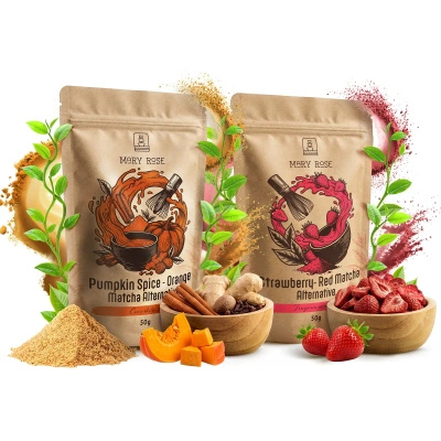 Colourful Matcha Set: Red Matcha + Orange Matcha
