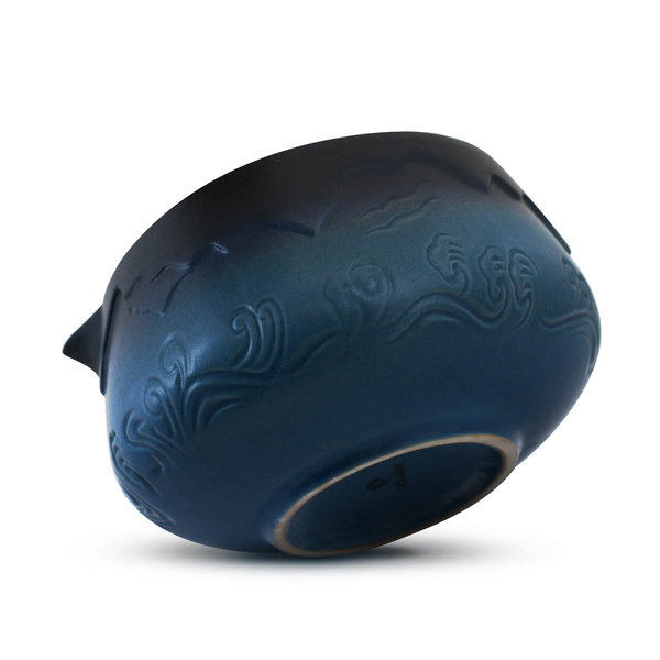 Matchawan – Ceramic Matcha Bowl with Spout – Mountain (blue)