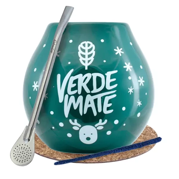Yerba Verde Mate set Bombilla winter gourd