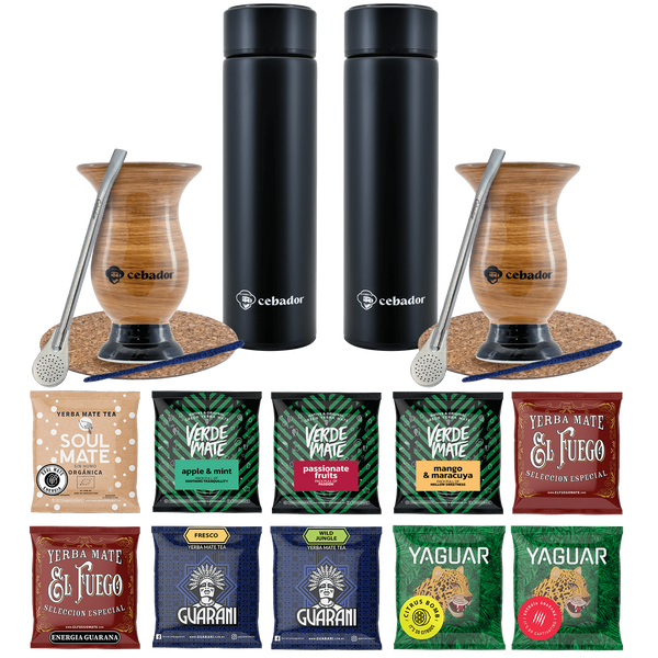 Yerba Mate Thermos Bombilla Set for Two 500g
