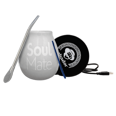 Yerba Mate Accessories Set: USB cup warmer + Calabash + Bombilla