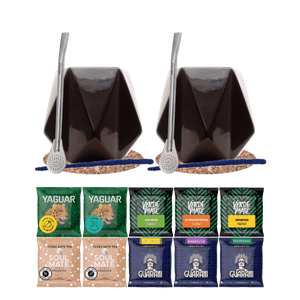 Yerba Mate Set 10x50g 2x Calabash + 2x Bombilla