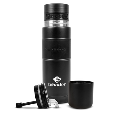 Yerbomos XL ALL IN ONE - 750ml - Mate cup, thermos and bombilla in one (black)