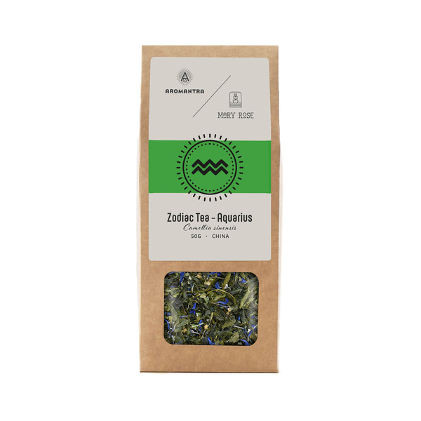 Set for Aquarius: zodiac tea + magic gemstone