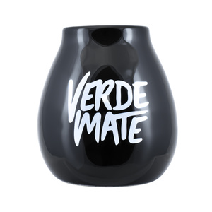 Ceramic Mate Gourd with Verde Mate Logo (Black) 350ml