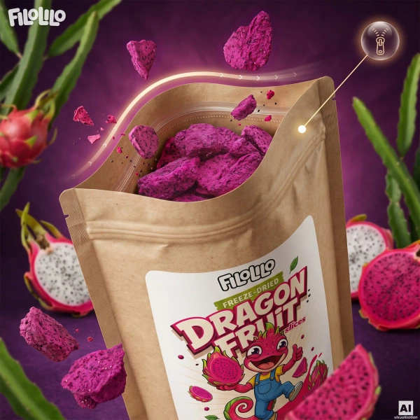 FiloLilo – Freeze-dried dragon fruit slices 100g