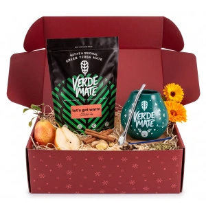 Christmas Gift Set Yerba Mate Verde Mate Let's Get Warm 500g + Gourd and Bombilla