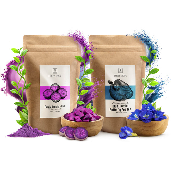 Colourful Matcha Set: Blue Matcha + Purple Matcha